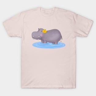 Cute Hippo Art T-Shirt